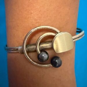 Christophe Poly Modernist Silvertone Cuff